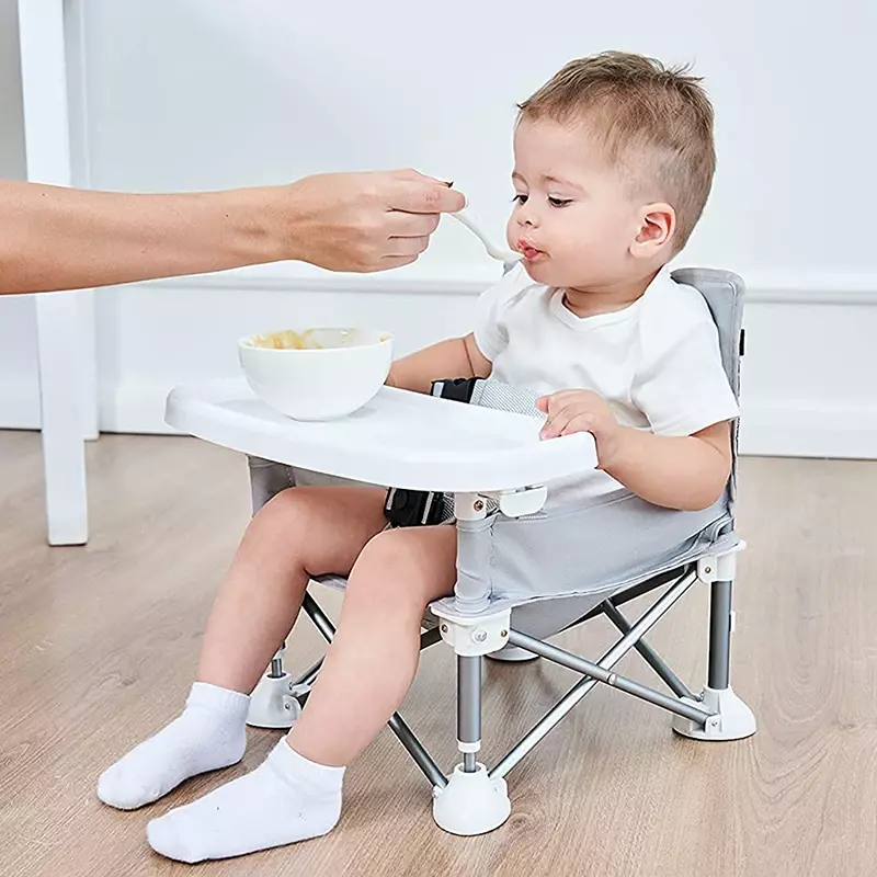 Kursi Makan lipat anak-anak Multi fungsi, berkemah luar ruangan bayi, kursi tumpuk dan ditinggikan, aksesori bayi portabel
