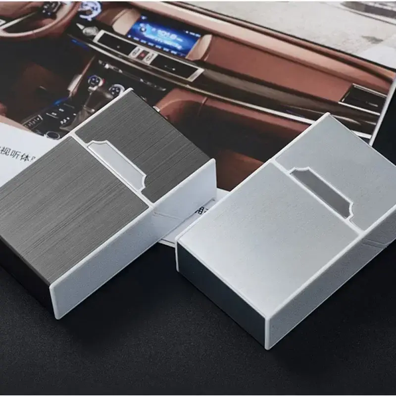 1pc di alta qualità in alluminio portatile EDC donne USB ricaricabile accendino portasigarette 20 pezzi scatola di sigarette sottile