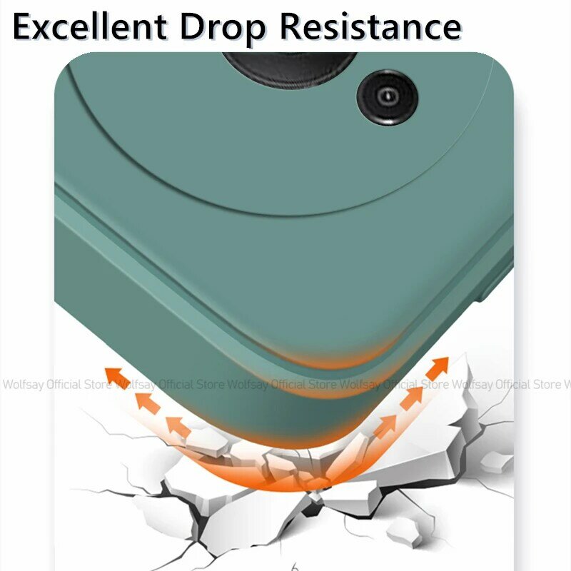 Tampa traseira do telefone protetor do silicone líquido à prova de choque para Xiaomi Redmi A3, capa TPU original