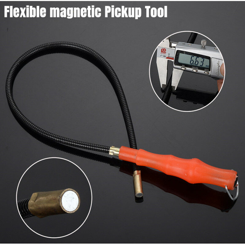 Herramienta de recogida magnética fuerte, agarre de resorte magnético Flexible, herramientas de mano para recoger perno de tuerca, palo de varilla de recogida ajustable