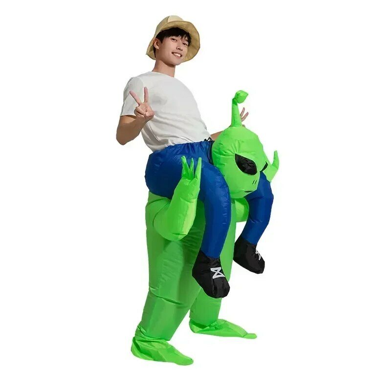 Cosplay alat peraga Halloween 2023 anak dewasa, kostum Alien tiup Universal Backman perlengkapan pesta menyenangkan kostum tiup