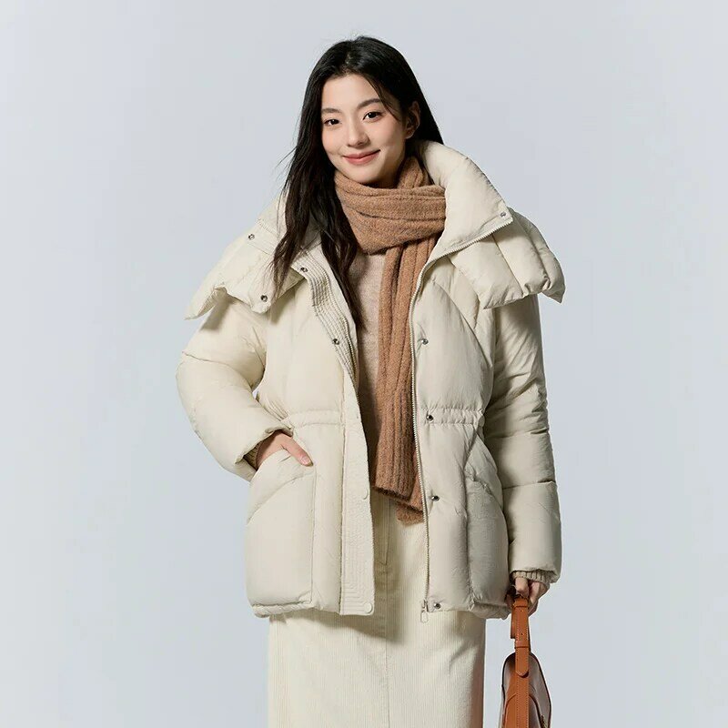 Semir-Chaqueta de plumón holgada de longitud media para mujer, chaqueta cálida texturizada de invierno, novedad de 2023