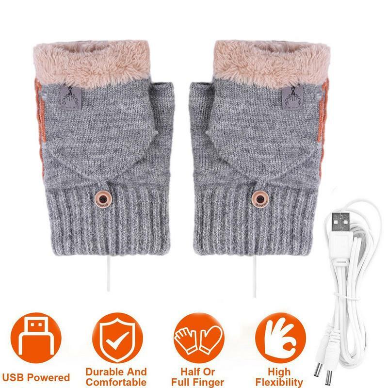Winter Heated Gloves Adjustable Temperature Motorcycle Cycling Gloves USB Electric Heating Skiing Gloves women Gants Chauffants