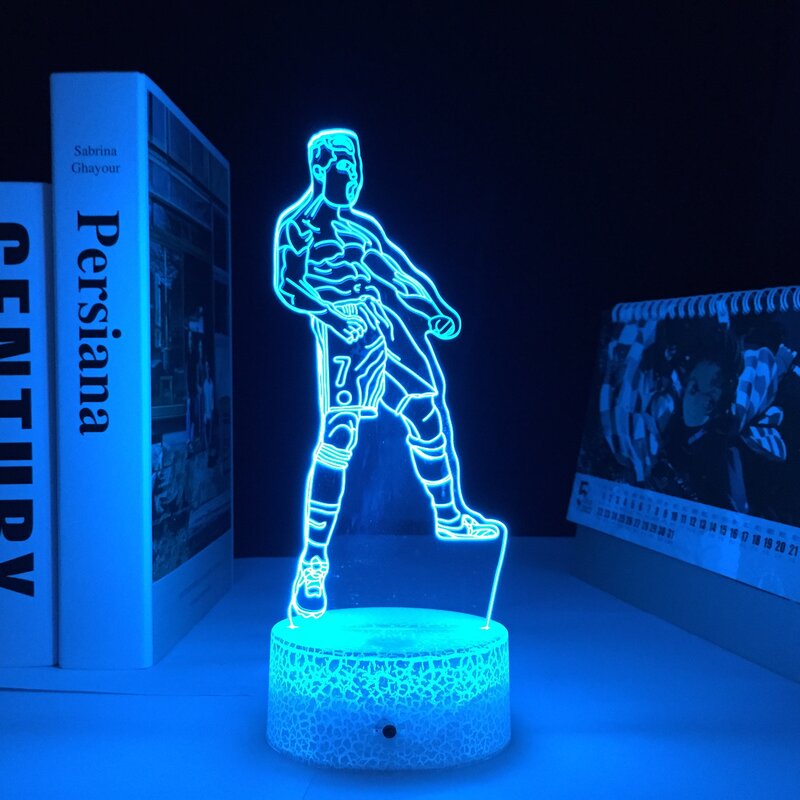 كرة القدم ثلاثية الأبعاد نموذج أضواء ليلية للأطفال غرفة نوم الديكور الإبداعية هدية الجدة الإضاءة ثلاثية الأبعاد الوهم LED مصباح دروبشيبينغ