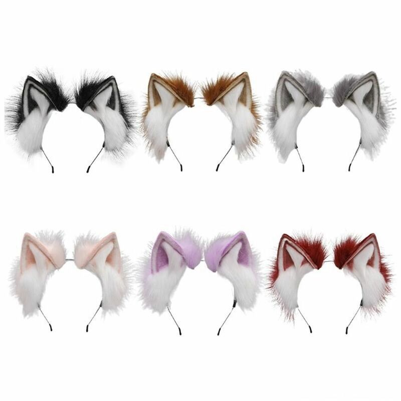 Милая повязка на голову с кошачьими ушками, плюшевая повязка для волос с животными, ободок для волос для Хэллоуина, Женский аниме, головной убор для косплея, женское украшение для волос