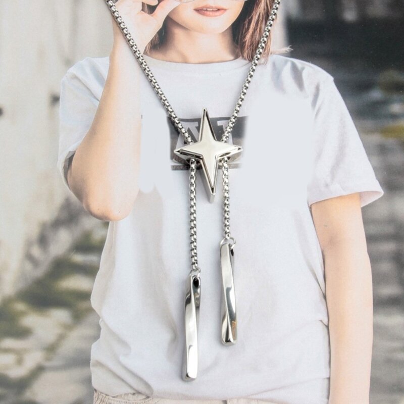 Крутое ожерелье-подарок для девочек, ожерелье-боло, цепочка на ключицу со звездой