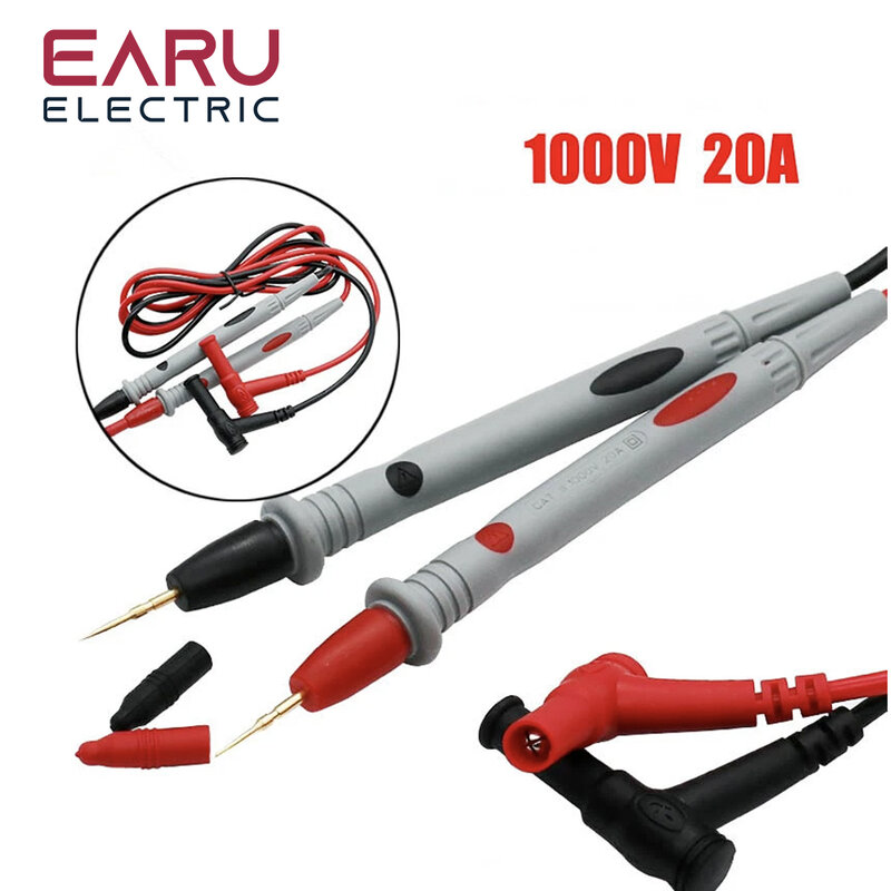 Broche de fils de test de sonde universelle pour multimètre numérique, testeur de multimètre de pointe, câble de stylo de fil de sonde de plomb, 1 paire, 20A