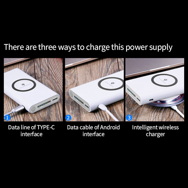 200000mAh Power Bank di grande capacità Wireless ricarica rapida batteria esterna portatile Power Bank portatile adatto per Apple