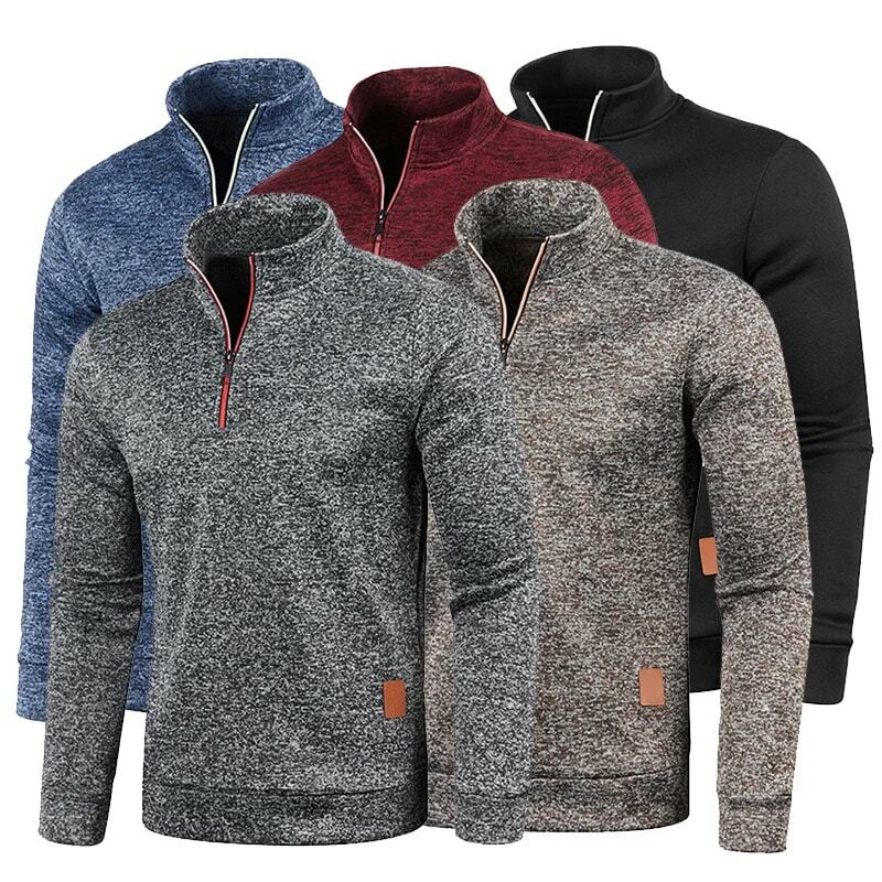 Winter Men's Fleece Thicker Sweater Coat Half Zipper Turtleneck Warm Pullover Quality Male Slim Knitted Wool Sweaters 4XL