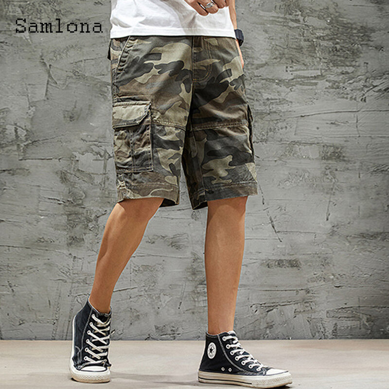 Large Size Men Camouflage Shorts Outdoor Casual Pockets Half Panties Male Summer Drawstring Beach Shorts Sexy Mens Clothing 2023