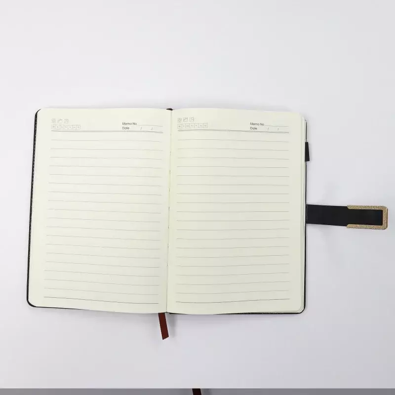 Produk kustom. set kotak perencana diary sampul logo kustom notebook sampul keras kulit dengan pena dan jurnal cangkir