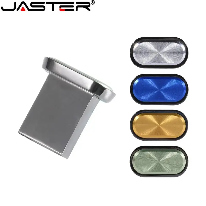 JASTER-Mini clé USB à bouton métallique, clé USB haute vitesse, clé USB étanche, stockage externe argenté, 64 Go, 32 Go