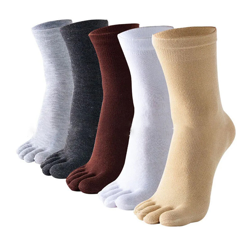 Fünf-Finger-Socken aus reiner Baumwolle für atmungsaktive Schweiß-Deodorant-Sports ocken für Männer Hochwertige anti bakterielle Split-Toe-Socken