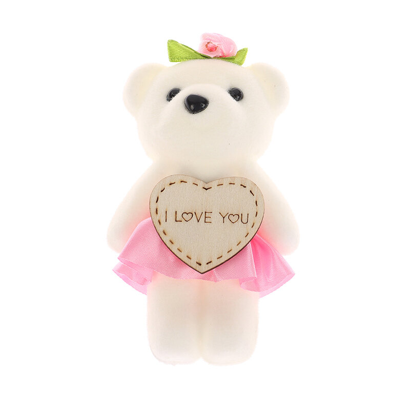 Petit bouquet d'ours d'amour pour couple, emballage cadeau, cadeau de mariage, cadeau d'anniversaire, 10 pièces, 10cm