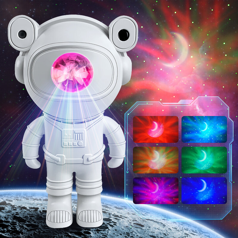 Dzieci gwiazda DIY projektor lampka nocna z pilotem 360 regulowana konstrukcja Astronauta gnebula Galaxy oświetlenie dla dzieci