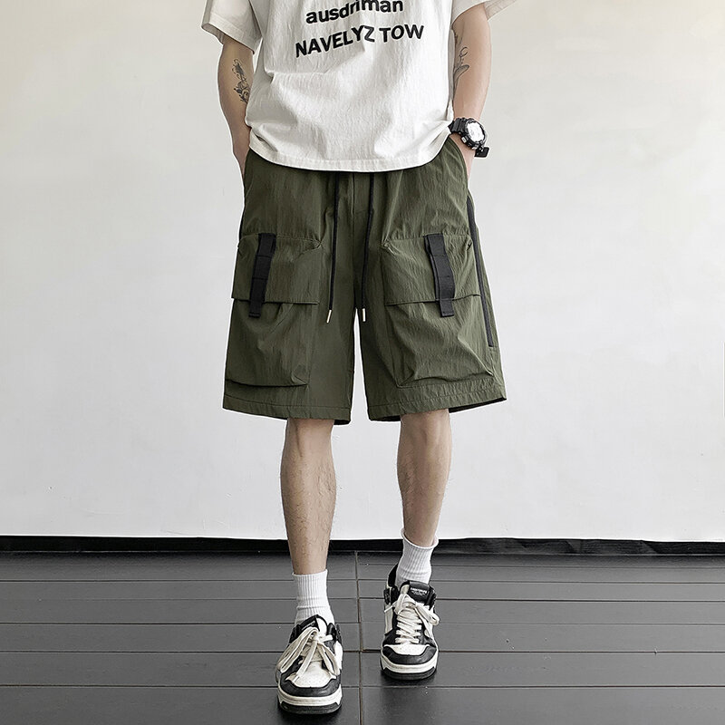 Szorty męskie Y2k 2024 spodnie plażowe w stylu Vintage letnie luźne szybkoschnący bawełniany Fitness sportowy szorty Cargo Hip Hop odzież uliczna bawełna