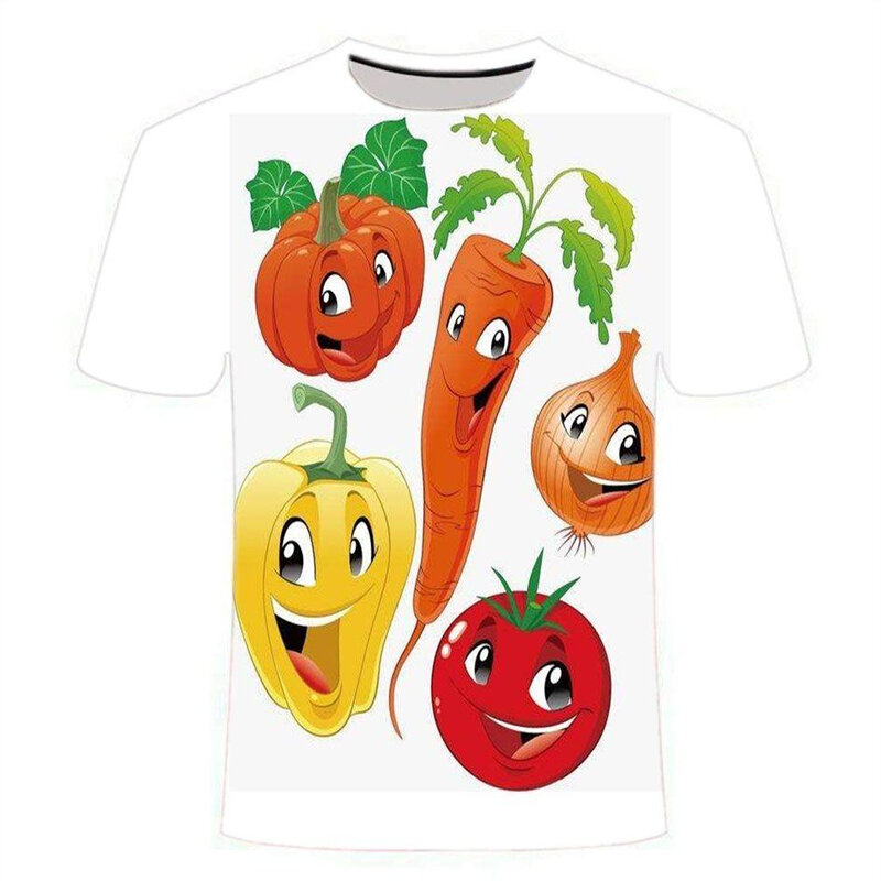 Mode 3d Groenteprint Heren T-Shirt Zomer Nieuwe Casual Sport Top T-Shirts Voor Dames Unieke Trendy Kinderen Korte Mouwen