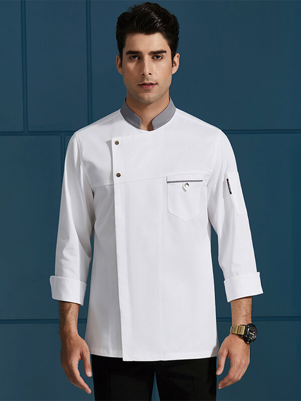 High Quality Hotel Chef Jacket Long Sleeve Cook Coat Unisexs Restaurant Kitchen Cooking Uniform Bakery Cafe Waiter Workwear Tops
