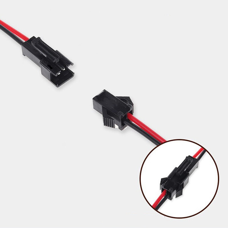 Conector SM largo para lámpara de techo, Conector de cable macho a hembra, rojo y negro, LED, Downlight, 10 pares