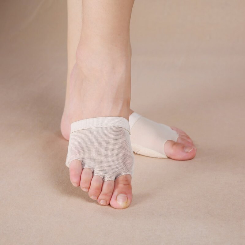 Anti Dryness Moisture Sole Practice Dance Wear-resistant Heels Shoes Insole Open Toe Women Socks Five-hole Foot Pad