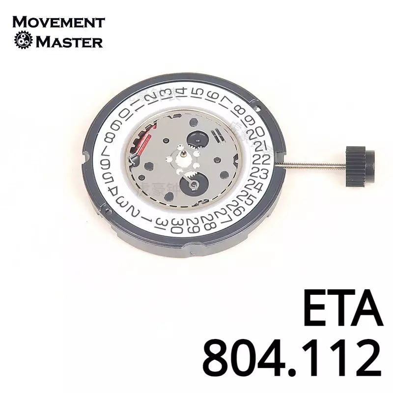Nowa oryginalna 804112 ruchowa szwajcarska ETA 804.112 zastępuje 804.114 kwarcową datę ruchu na 3 akcesoriach do zegarka
