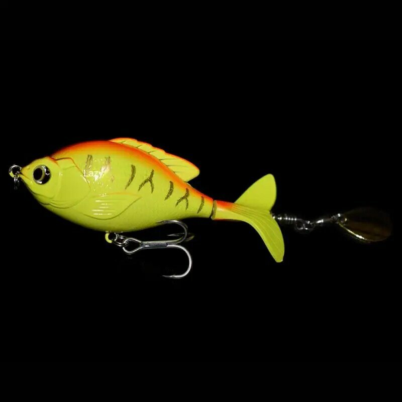 2PCS With Propeller Topwater Fishing Lures 97mm 16.6g Artificial Bait Hard Plopper Crankbait Rotating Tail Fishing Tackle Gear