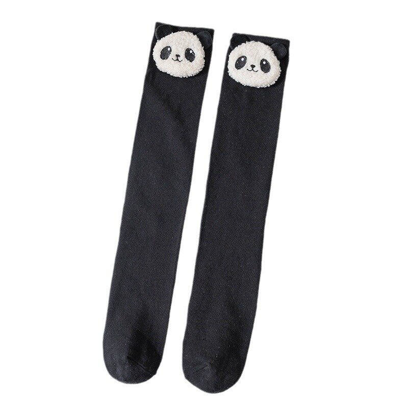 Calcetines largos de algodón hasta la rodilla para niñas, medias de dibujos animados, animales, Panda, cachorro, conejito, JK, Primavera