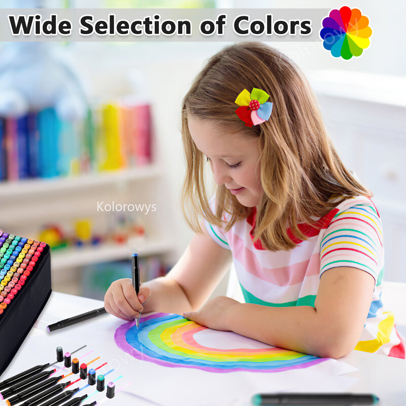 Спиртовые маркеры с двойным наконечником, 12-168 цветов, перманентные художественные маркеры для окрашивания, иллюстраций и эскизов, искусственные маркеры для детей и взрослых