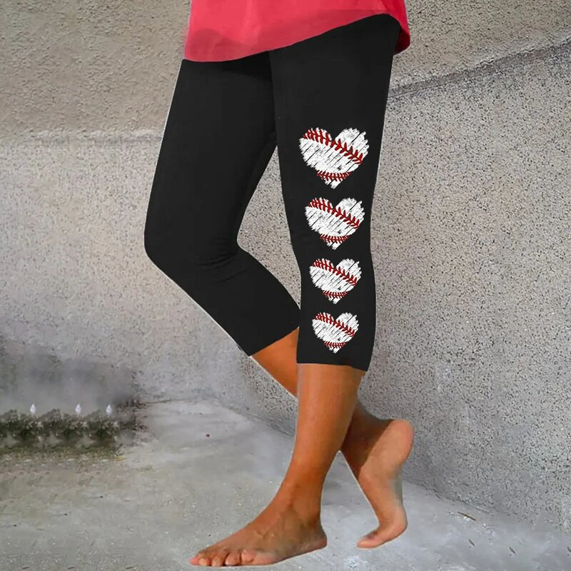Leggings con estampado De béisbol para Mujer, Pantalones elásticos para correr, ajustados, sin costuras, De cintura alta