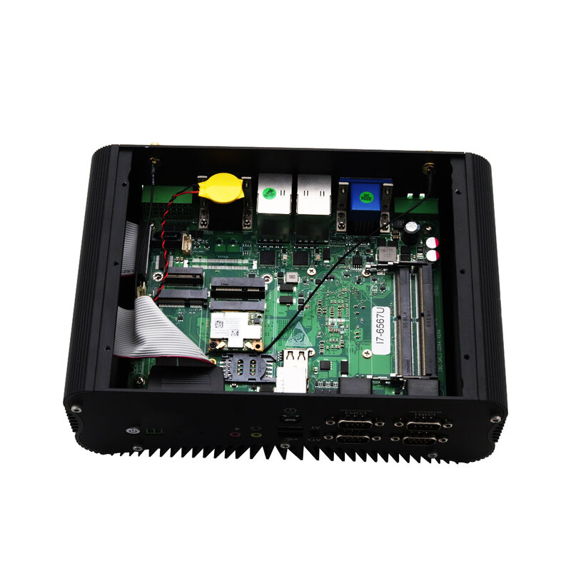 EGLOBAL-Mini PC Industrial sin ventilador de 12ª generación, 64G, DDR5, 1TB, NVMe, 6 X COM, 2 x LAN, ordenador Industrial, Windows 11, HDMI, VGA, PS/2, GPIO, WIFI6
