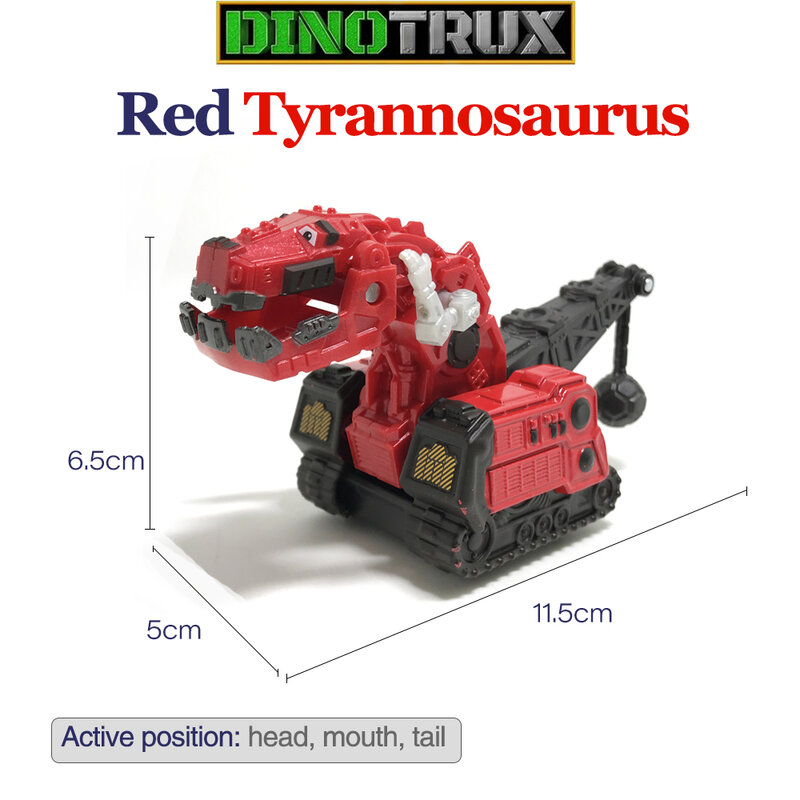 RUX mainan dinosaurus merah, truk dinosaurus dapat dilepas hadiah mobil mainan model dinosaurus untuk Dinotrux model Mini baru 1:64 plastik
