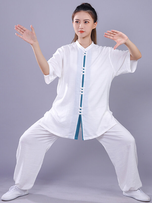 Tradycyjne chiński KungFu mundury oddychające bawełniane lniane sztuki walki odzież treningowa kombinezon WingChun dla dorosłych sztuk walki