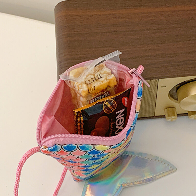 Cartoon Kinder Tasche Mode niedlichen Meerjungfrau Umhängetasche Münz Brieftasche schöne Handtaschen für Mädchen Mini Umhängetaschen Snacks Paket