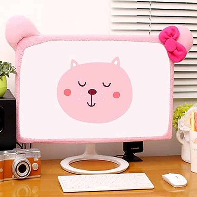 FULL-Computer Monitor Cover Monitor Dust Cover Computer Decorative Dust Cover