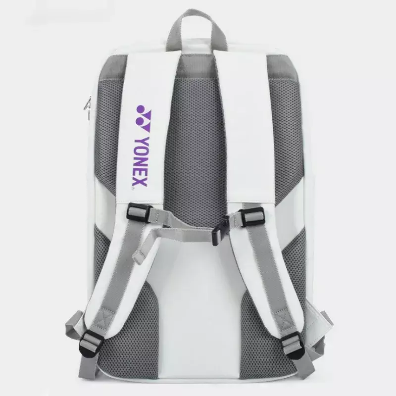 Yonex-bolsa deportiva de cuero genuino para raqueta de bádminton, mochila de tenis gruesa, impermeable, gran capacidad, PU, alta calidad
