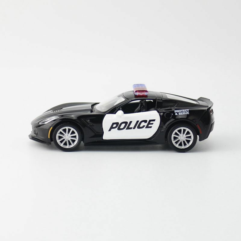 1:36 Chevrolet Corvette C7 simulasi mobil polisi Grand Sport mobil Diecast Model mobil Aloi logam hadiah koleksi mainan anak-anak X11