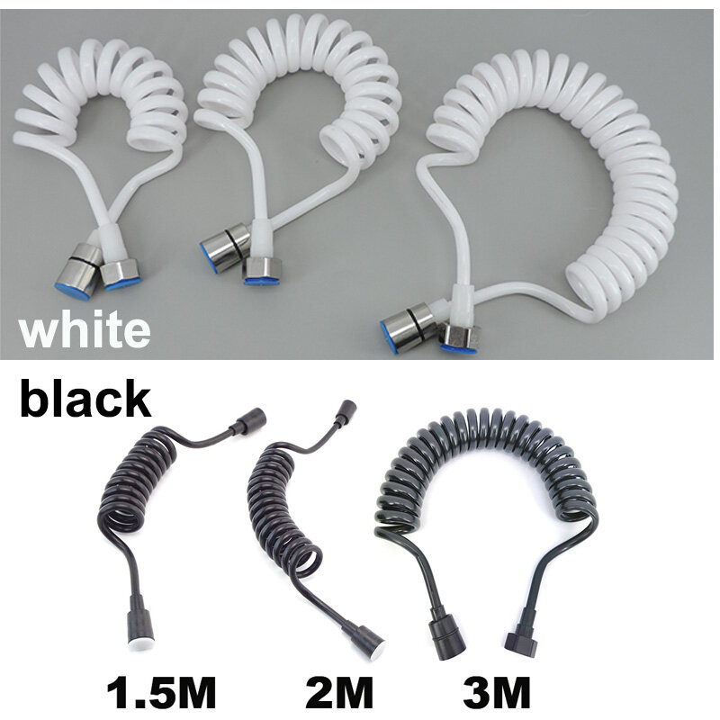 2m 3m 5m grey Flexible long Spring Shower head Hose tube plastic for bathroom Water Toilet Bidet Sprayer Telephone Line soft 1/2