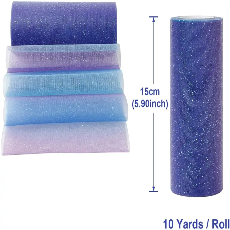 Regenboog Glitter Tule Rolletjes Beschikbaar Voor Tafeljurken Trouwdecoraties Babyshower 15Cm X 10 Yards