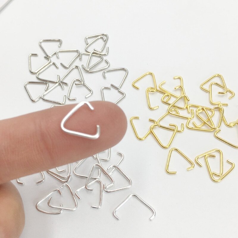 100 sztuk elementy do wyrobu biżuterii dla trójkąta otwarty pierścień skokowy pierścień dzielony DIY Connec