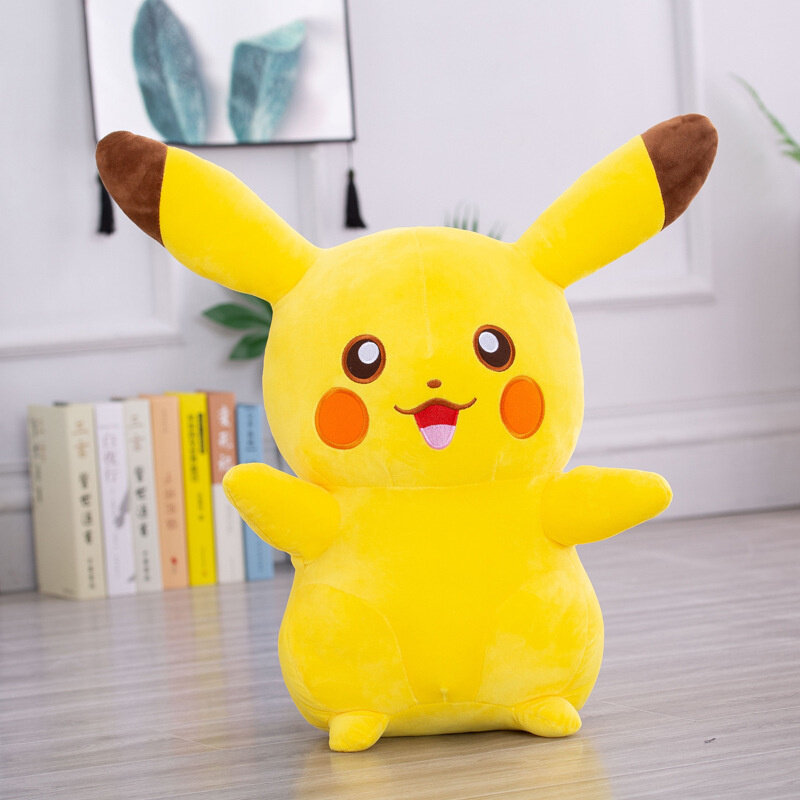 Pokemon Pikachu Travesseiro de Pelúcia, Brinquedos de Pelúcia Kawaii Boneca Recheada Macia, Anime Japonês, Presente de Natal para Crianças, Meninas, 20-65cm