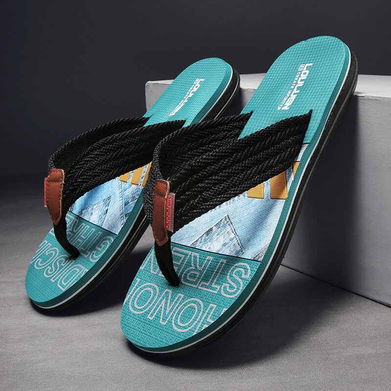 2024 Summer Slippers Men Flip Flops Beach Sandals Non-slip Casual Flat Shoes Indoor Slippers House Shoes for Men Outdoor Slides