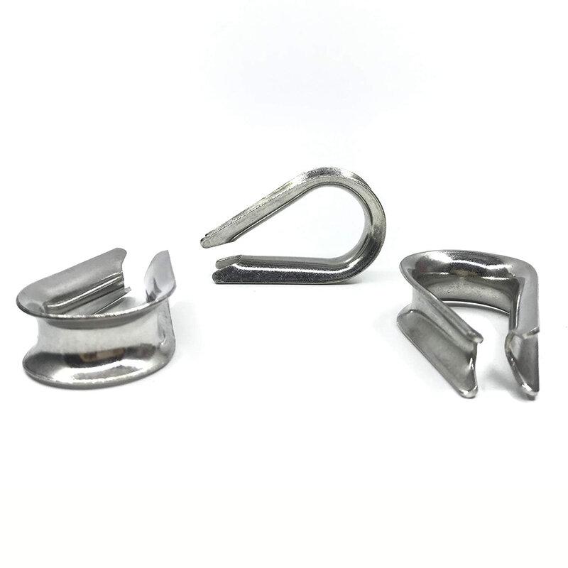 Dedal de acero inoxidable M10, dedal para Cable de 3/8 pulgadas de diámetro, aparejo de 12 piezas
