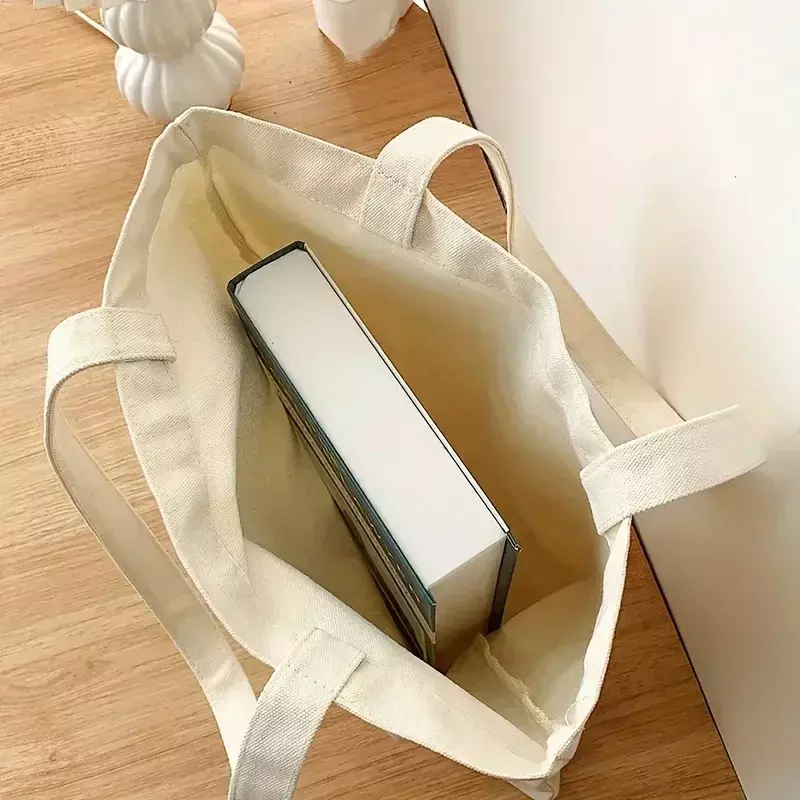 TOUB018 bolso de hombro de lona con patrón de lector, bolsa de almacenamiento versátil, ligero, Sun Shopper
