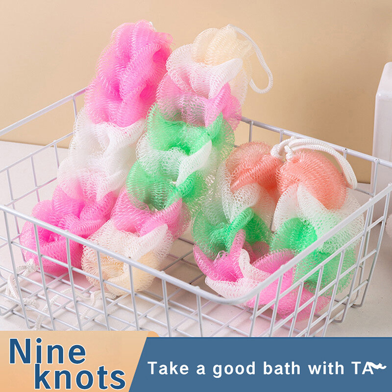 1/ 2 PC spazzola da bagno in Nylon di colore casuale Scrub Scrubber per la schiena Washcloth Mesh Shower Bath spazzola per massaggio del corpo spazzola per spugne da bagno