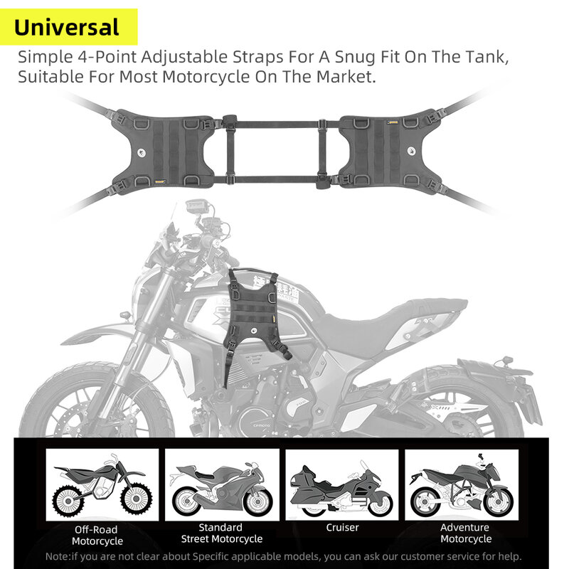 Rhinowalk Motorcycle Fron Side Pad Hanging System Motor Fuel Tank Side Bag Base Motor Vest With MOLLE System Mounting Base