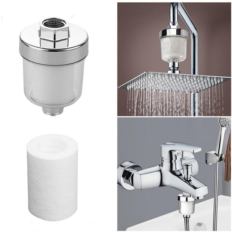 Depuratore d'acqua per doccia Pre-filtro scaldabagno per doccia per uso domestico elemento filtrante per rubinetto per vasca da bagno universale