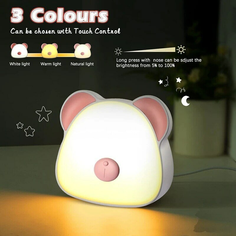 Promotion! Night Light For Kids, Rechargeable Press Control Led Night Lights With Color Change Mode & Stepless Dimming , Portabl