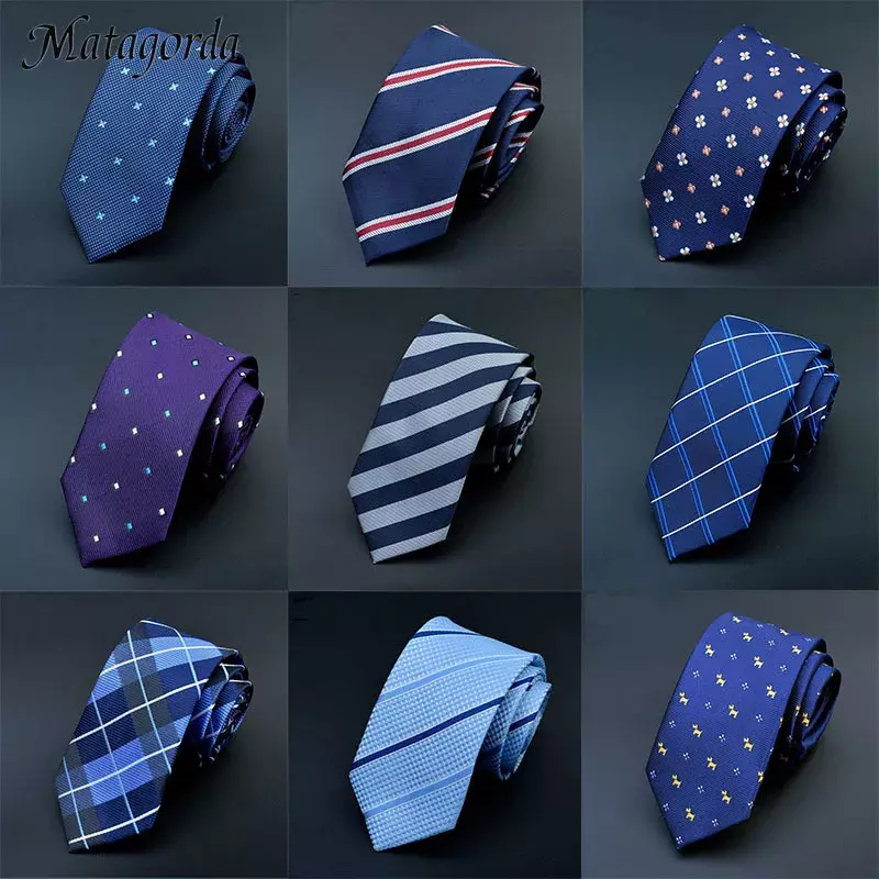 Matagorda 6cm cravatte da uomo Skinny Plaid Jacquard cravatta tessuta Wedding Stripe Corbatas Gravata accessori aziendali spedizione gratuita