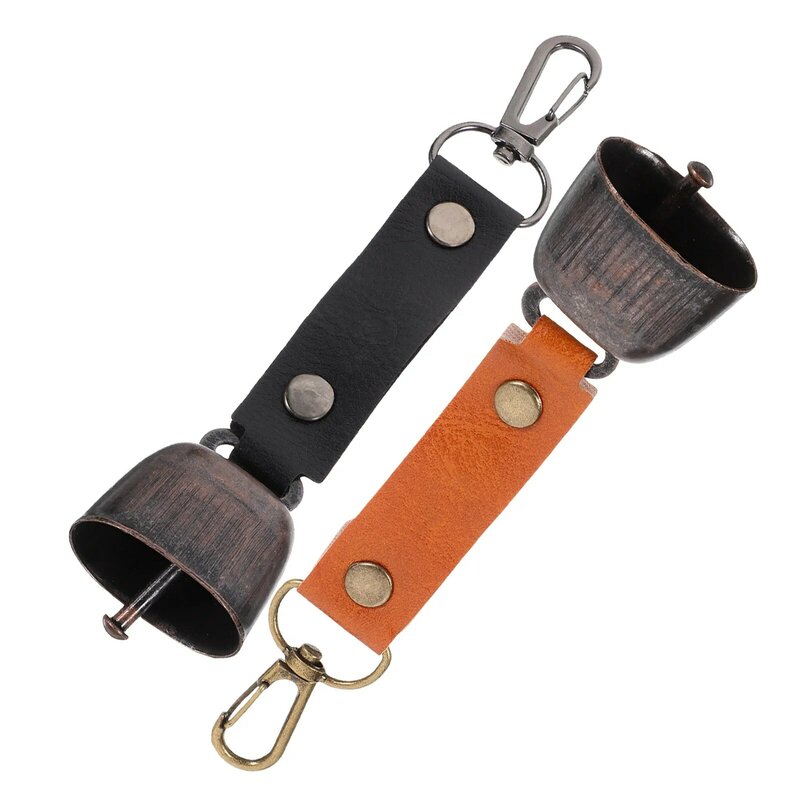Cloche de camping rétro avec porte-clés, pendentif extérieur, 2 pièces