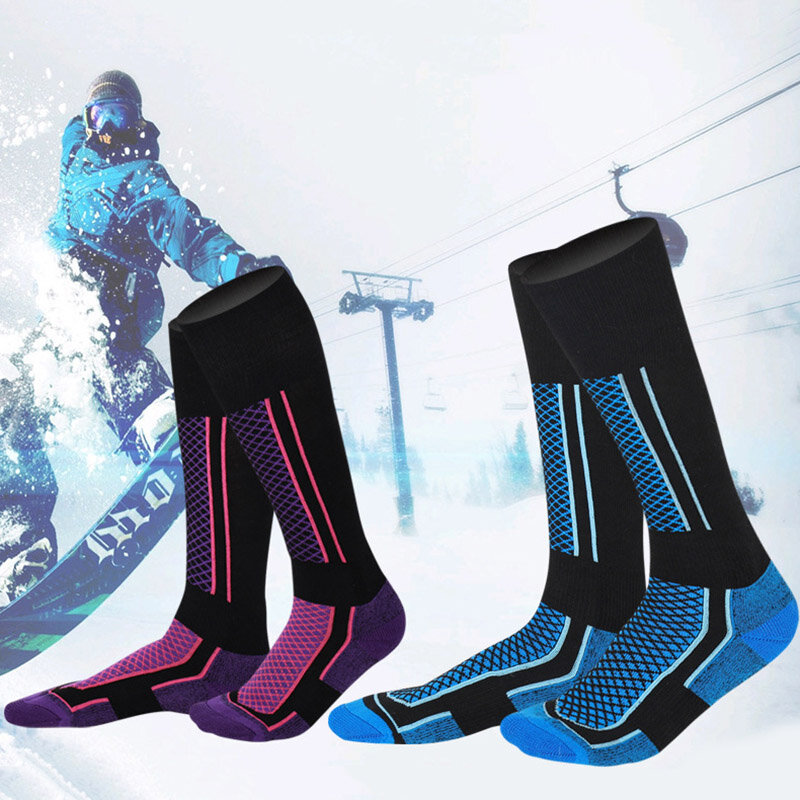Meias de esqui de algodão grosso esportes snowboard meias de compressão meias de golfe esporte meias impedir varizes meias térmicas